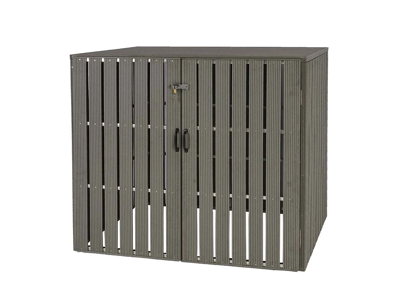 2-/4er WPC-Mülltonnenverkleidung MCW-J28, Grau