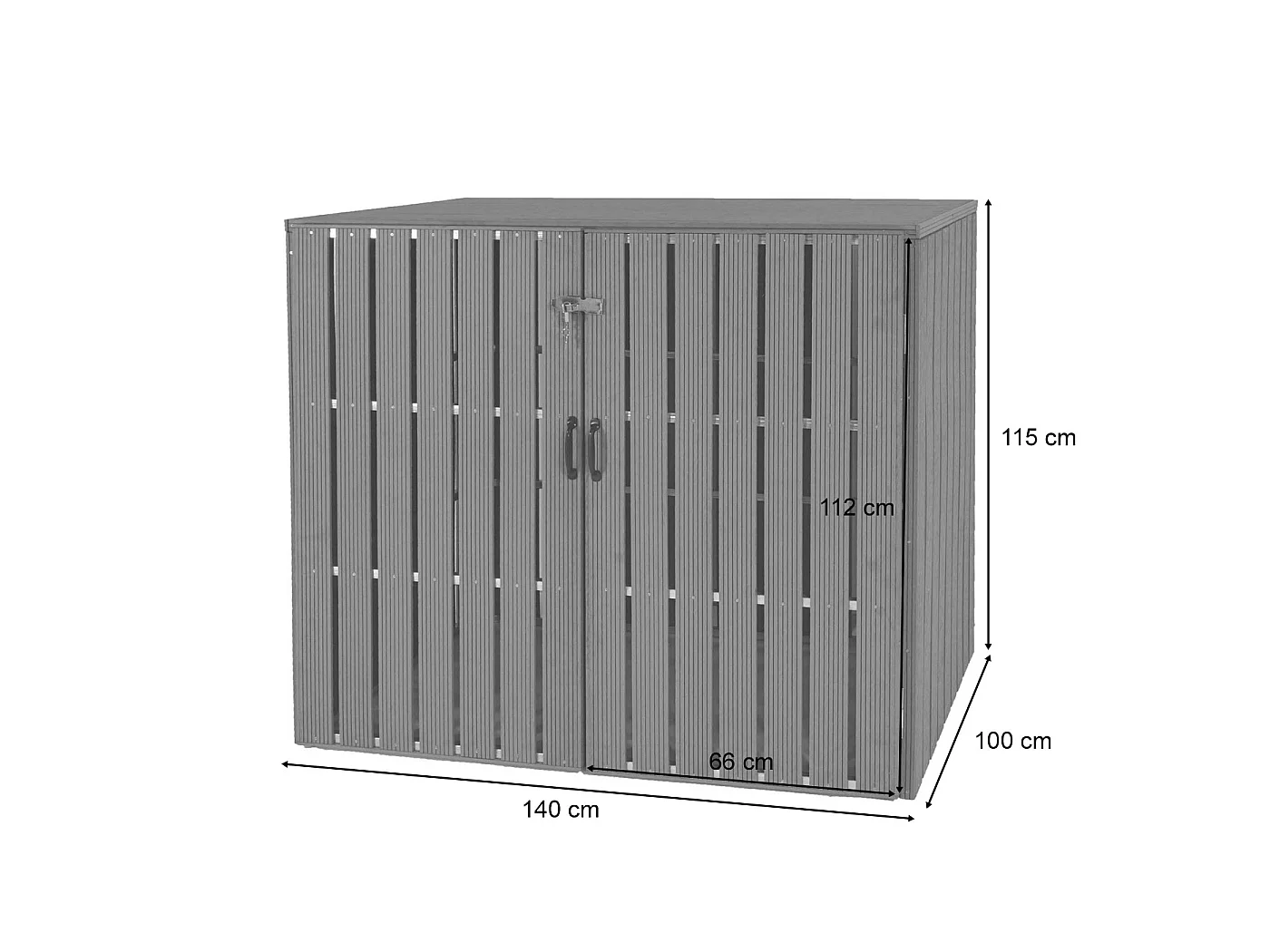2-/4er WPC-Mülltonnenverkleidung MCW-J28, Grau