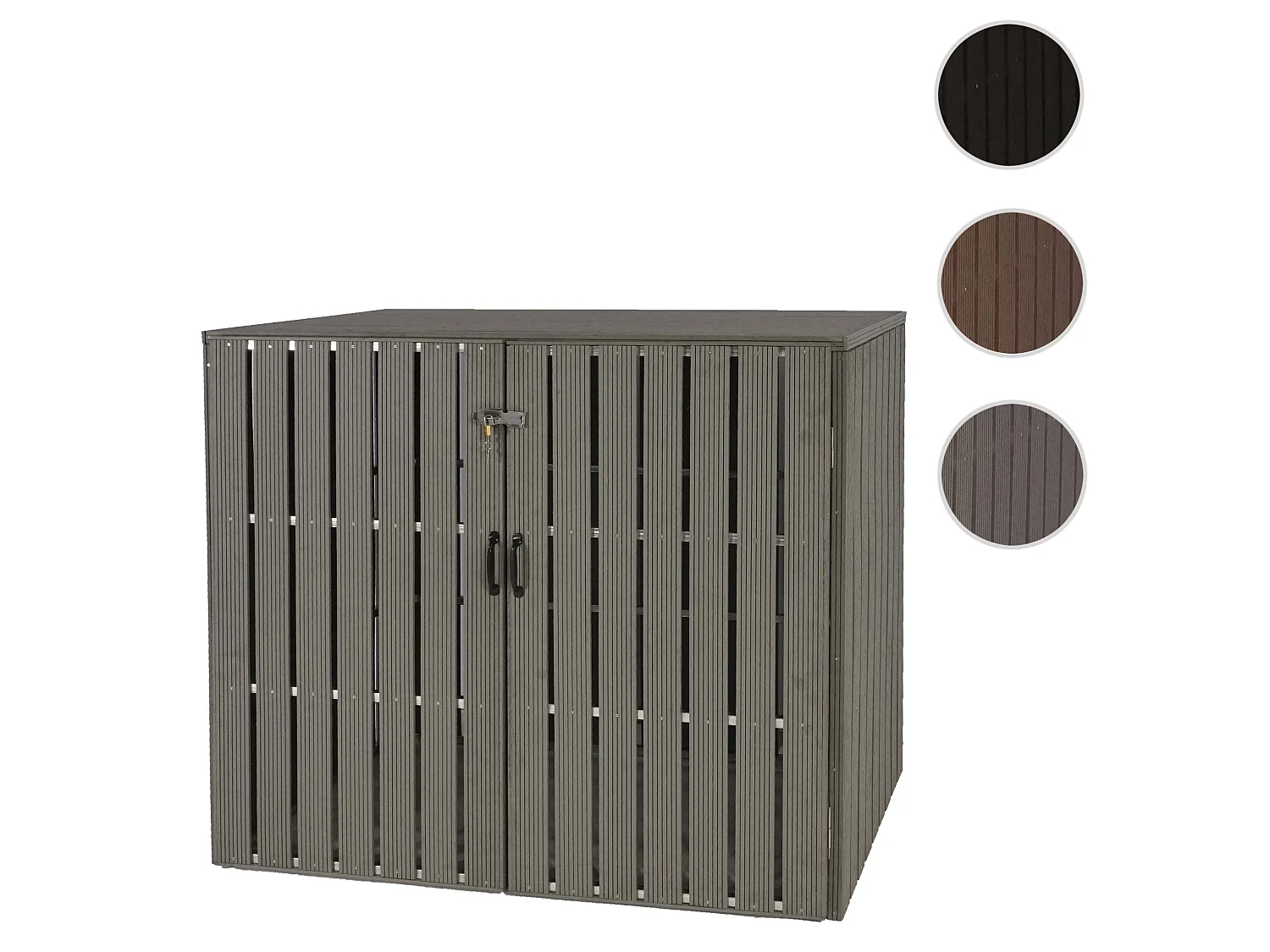 2-/4er WPC-Mülltonnenverkleidung MCW-J28, Grau