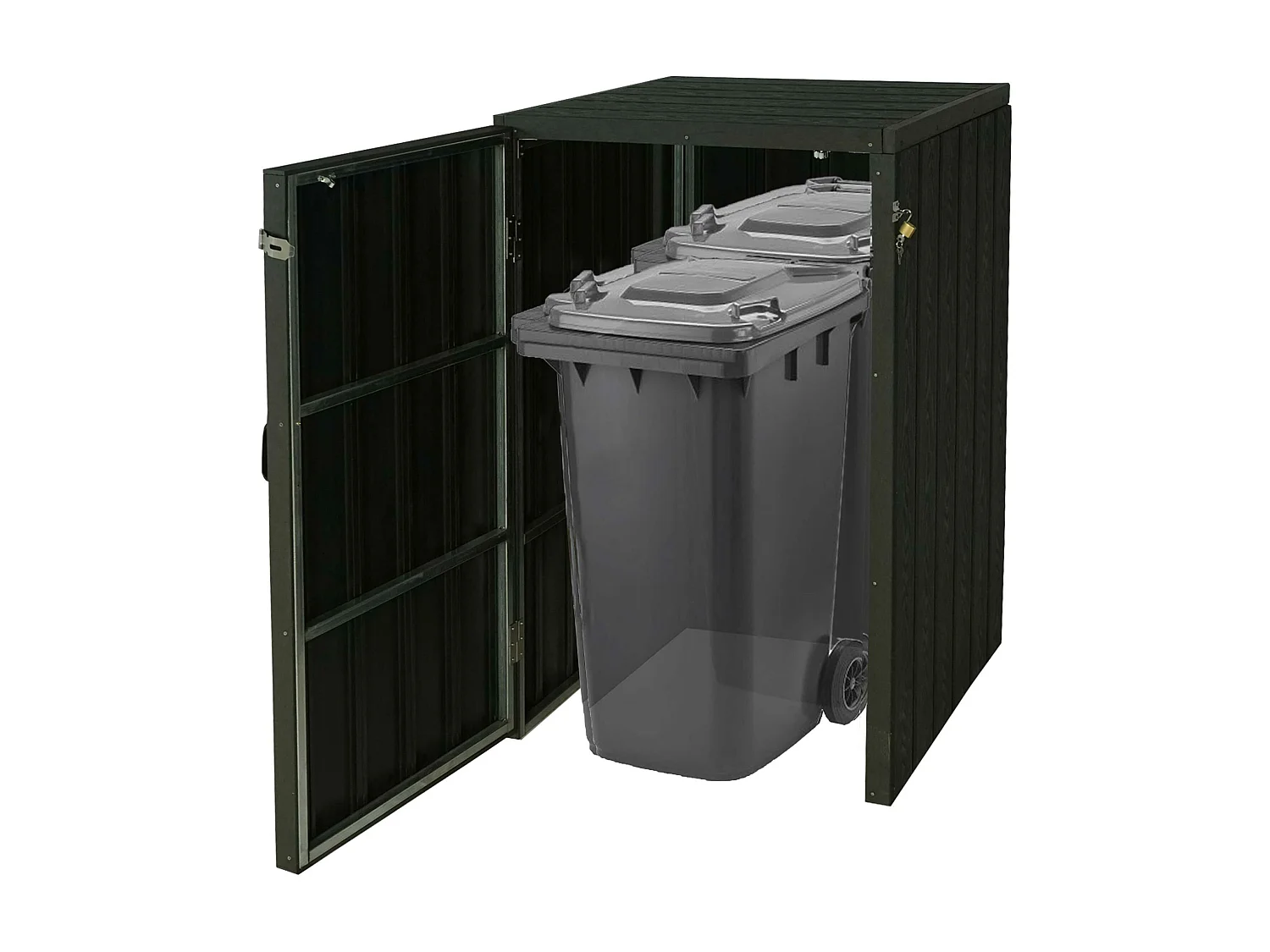 1/2 WPC vuilnisbakbekleding MCW-J28,  antraciet