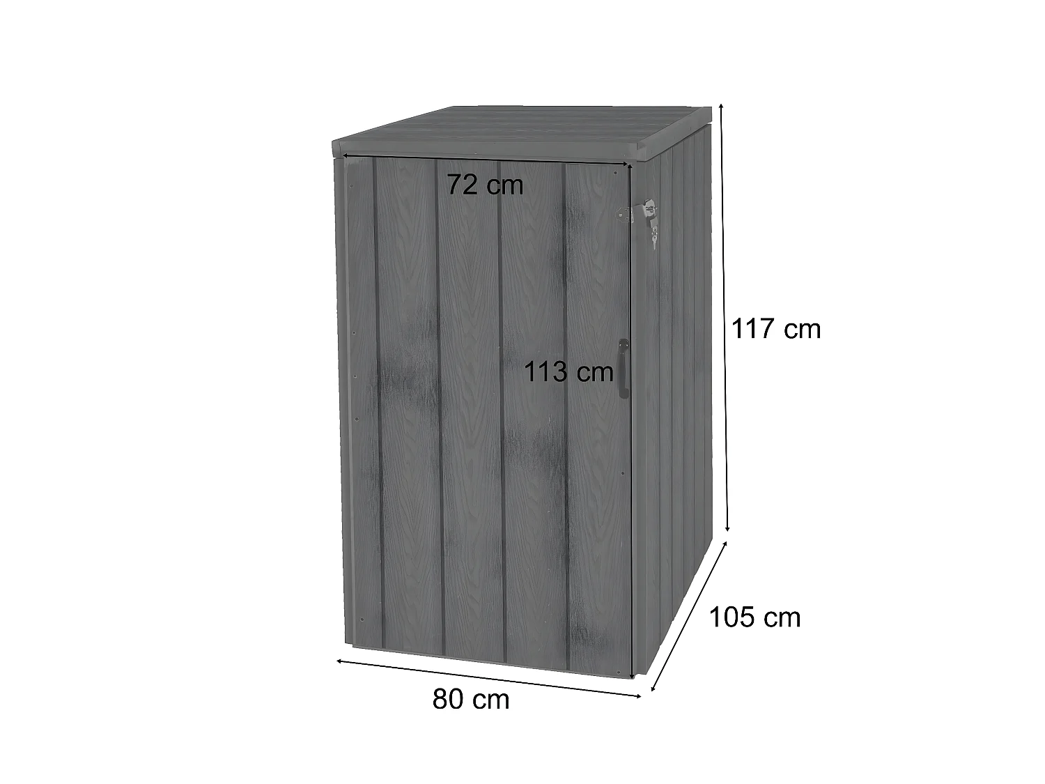 Copribidone box spazzatura rifiuti MCW-J28 Premium XL 105x80x117cm acciaio WPC antracite