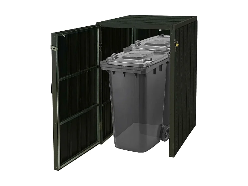 1-/2er WPC-Mülltonnenverkleidung MCW-J28, Anthrazit