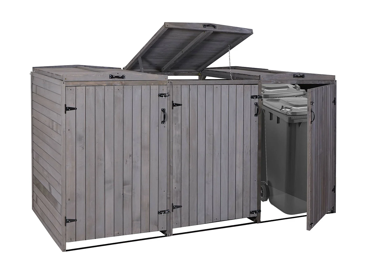 3er-/6er-Mülltonnenverkleidung MCW-H74, Anthrazit-grau