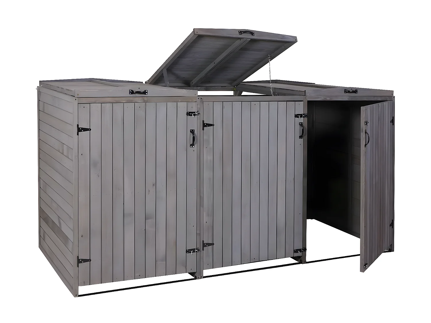 3er-/6er-Mülltonnenverkleidung MCW-H74, Anthrazit-grau