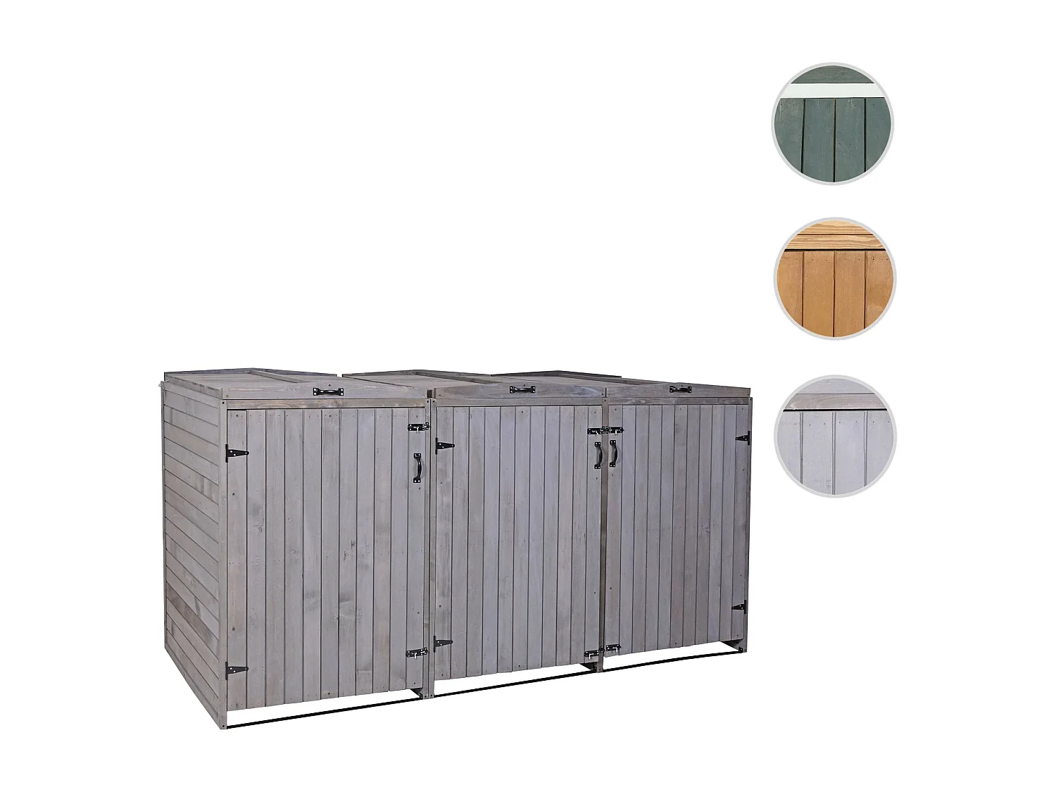 3er-/6er-Mülltonnenverkleidung MCW-H74, Anthrazit-grau