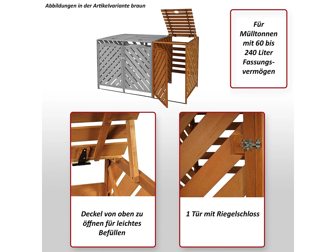 Mülltonnenbox Erweiterung MCW-J44, Grau
