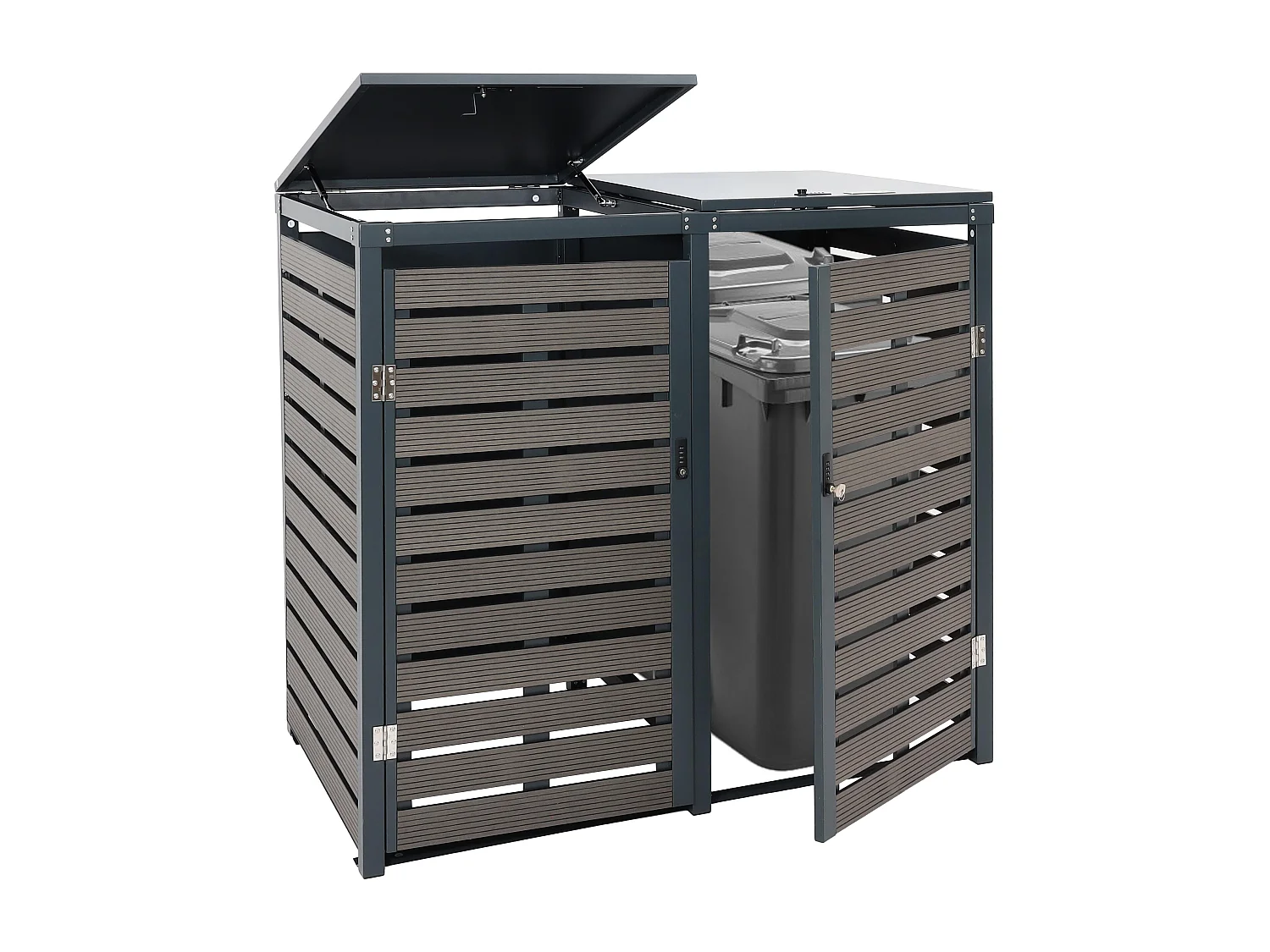 2-miejscowy/4-miejscowy kosz na śmieci MCW-K14,  antracyt