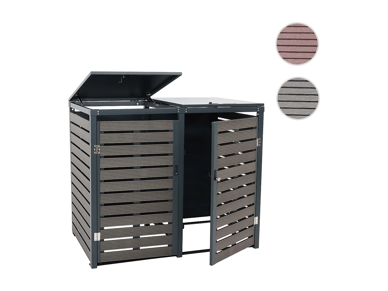 2-miejscowy/4-miejscowy kosz na śmieci MCW-K14,  antracyt