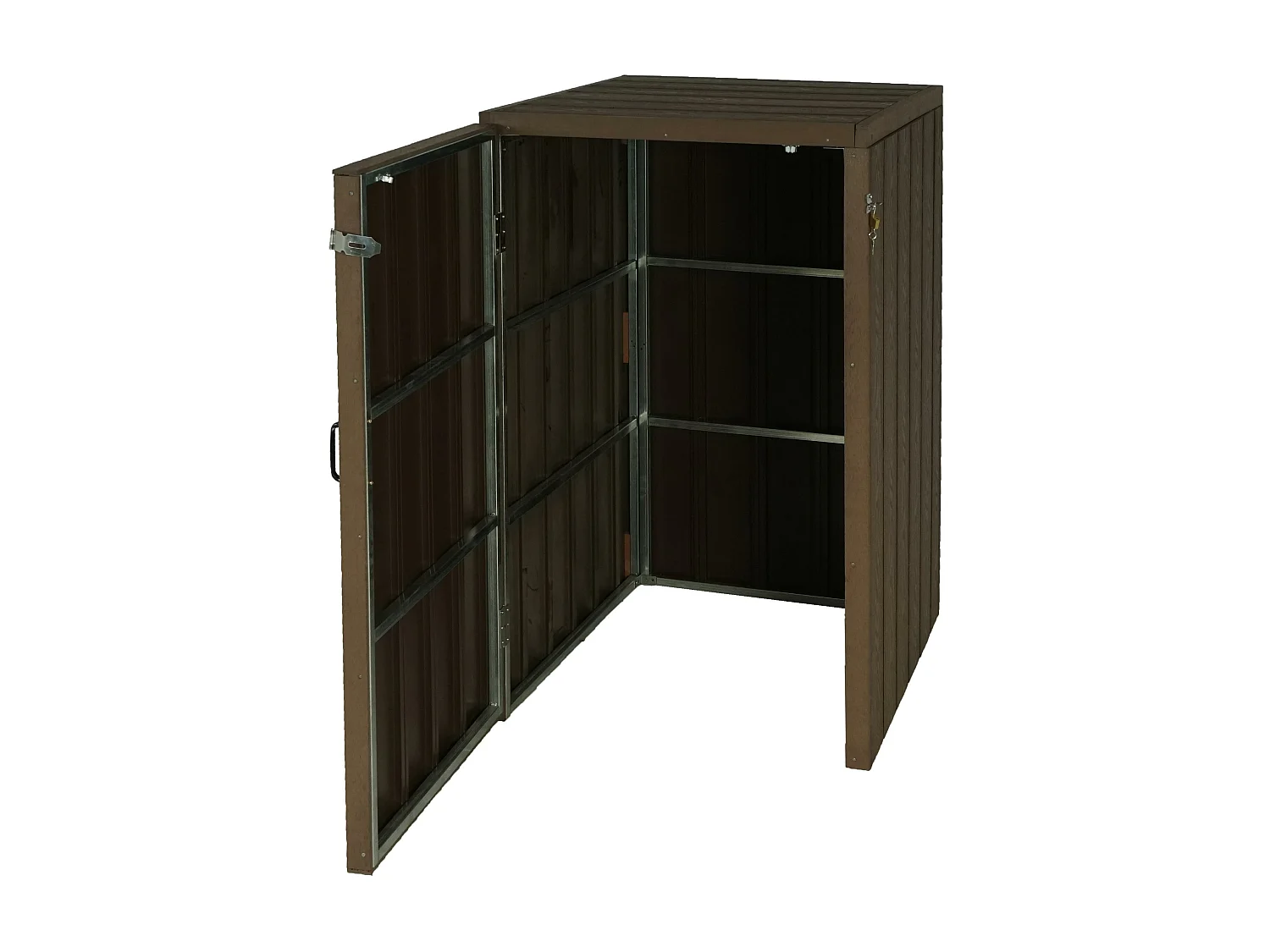 1er WPC-Mülltonnenverkleidung MCW-J28, Braun