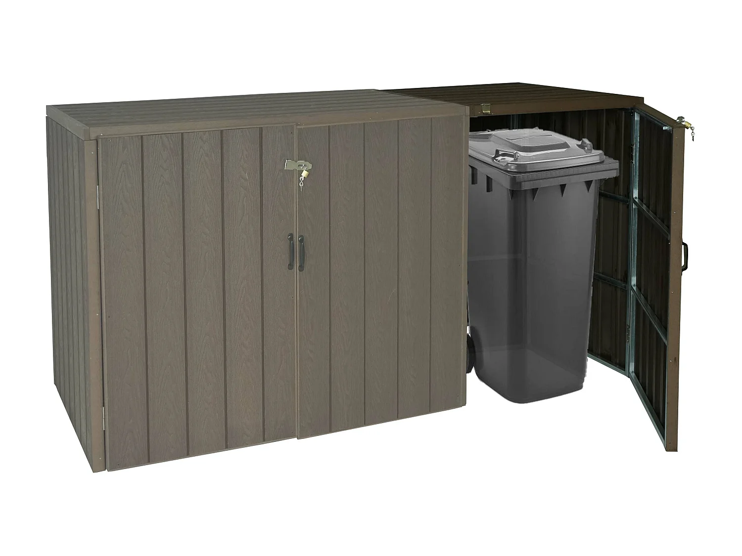 Mülltonnenbox Erweiterung MCW-J28, Braun