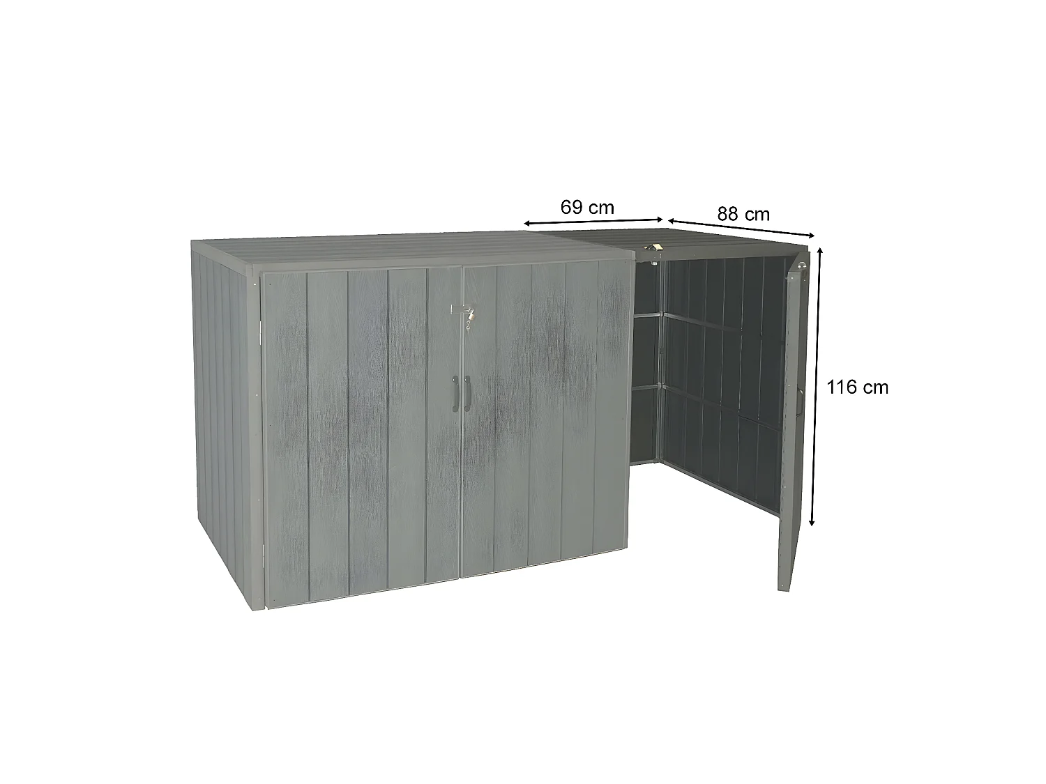 Mülltonnenbox Erweiterung MCW-J28, Braun