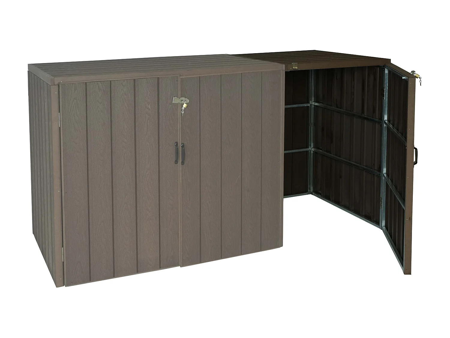 Mülltonnenbox Erweiterung MCW-J28, Braun