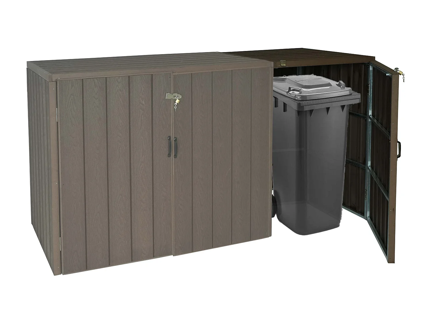 Mülltonnenbox Erweiterung MCW-J28, Braun