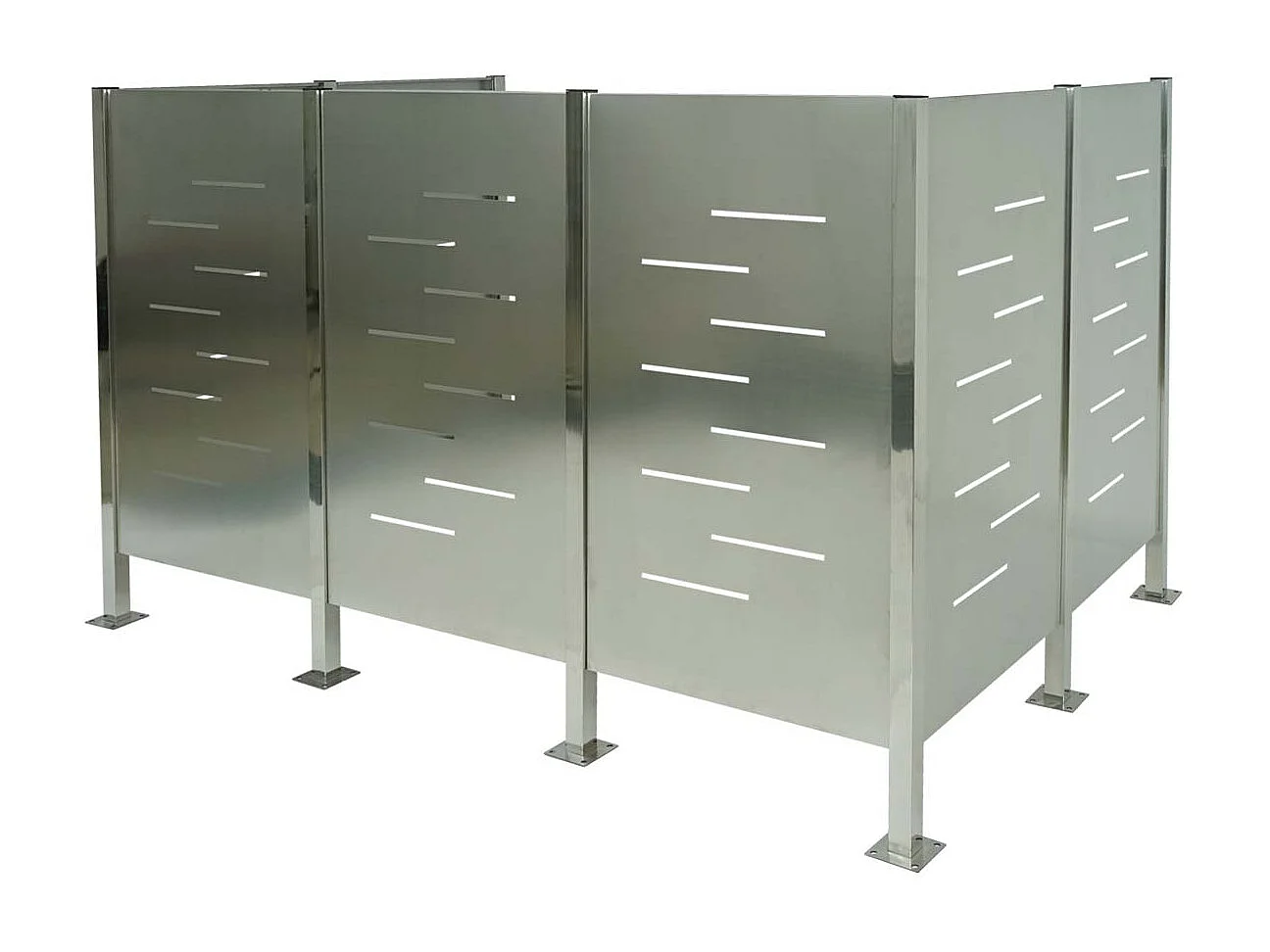 Ogrodzenie kosza na śmieci MCW-J55 metalowe,  stal nierdzewna