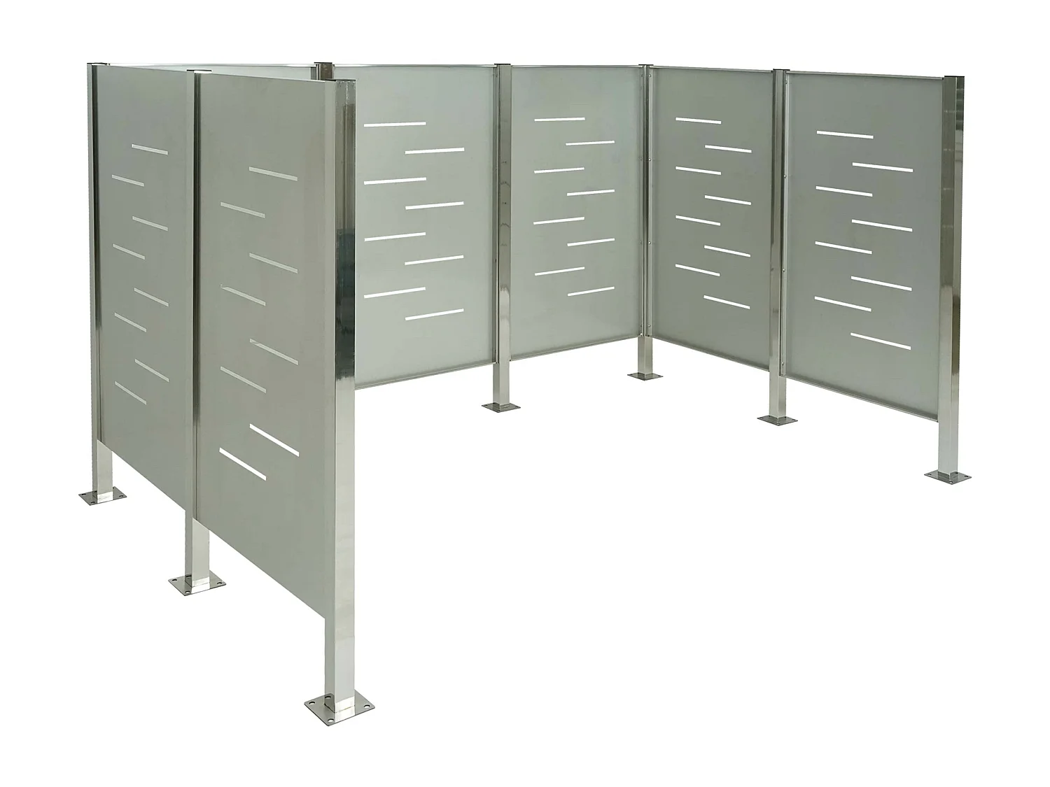Affaldscontainerhegn MCW-J55 i metal,  rustfrit stål
