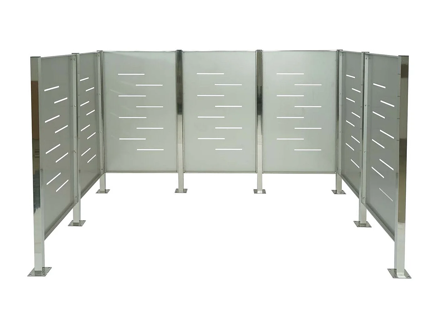 Affaldscontainerhegn MCW-J55 i metal,  rustfrit stål