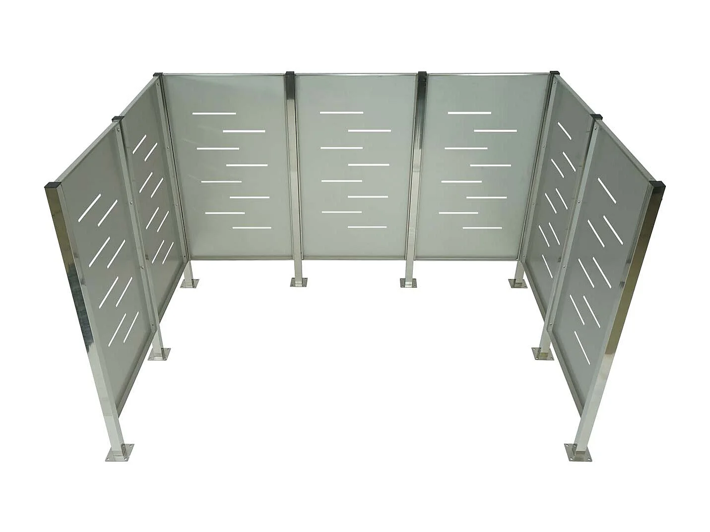 Affaldscontainerhegn MCW-J55 i metal,  rustfrit stål
