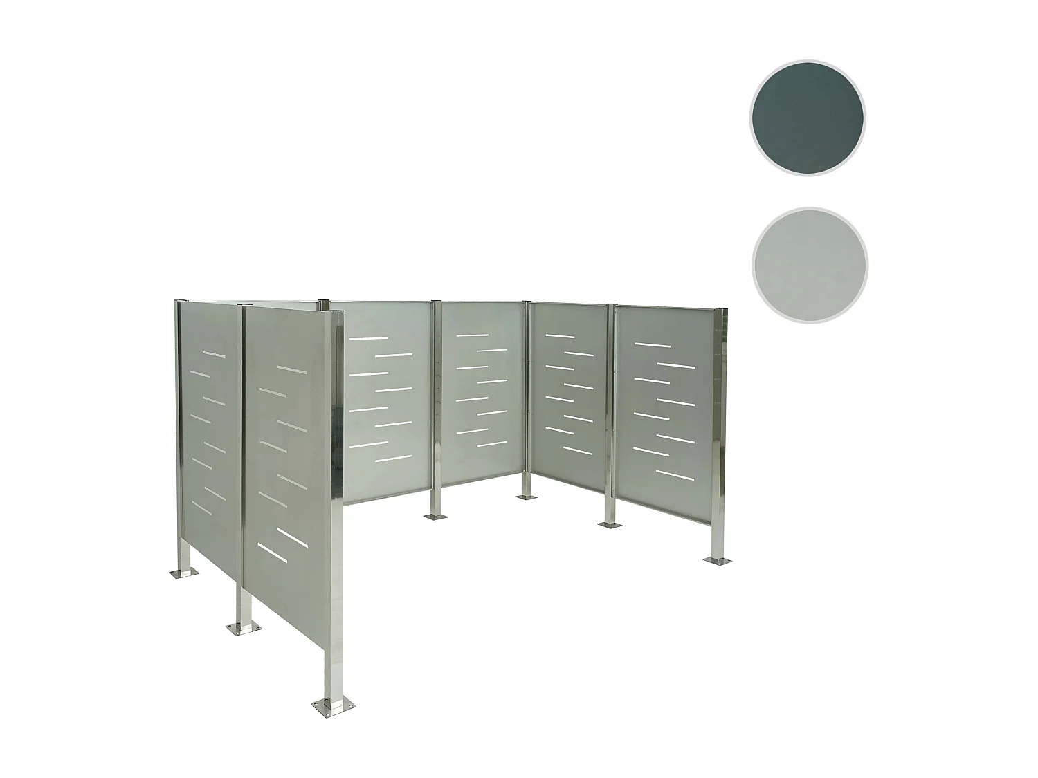 Affaldscontainerhegn MCW-J55 i metal,  rustfrit stål