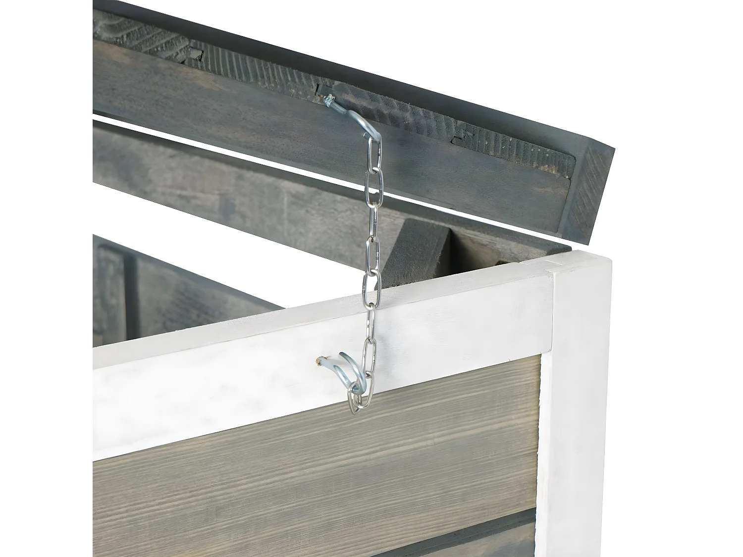 4x copribidoni box spazzatura rifiuti MCW-H74 98x316x126cm legno abete grigio bianco