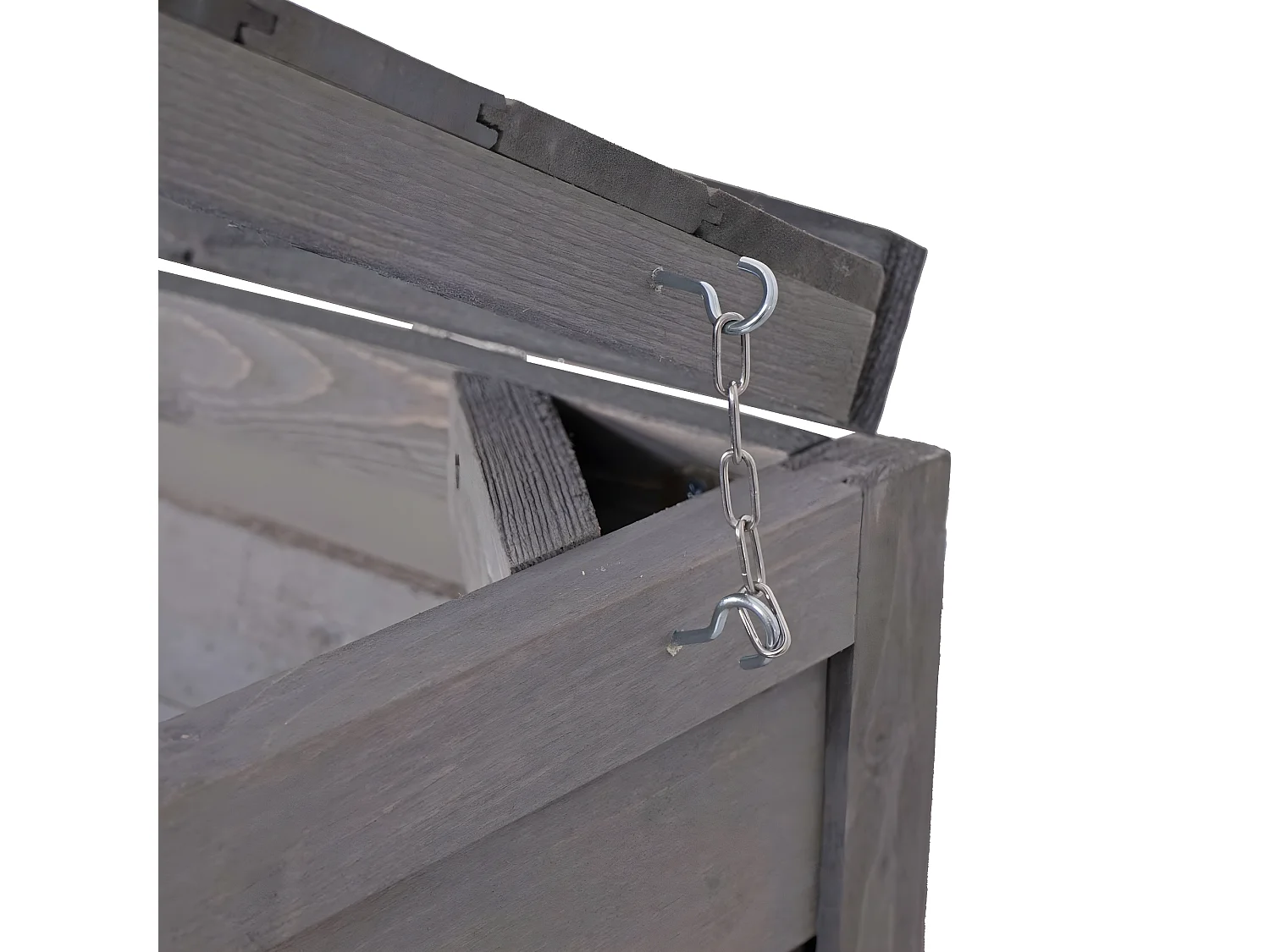 4x copribidoni box spazzatura rifiuti MCW-H74 98x316x126cm legno abete grigio antracite