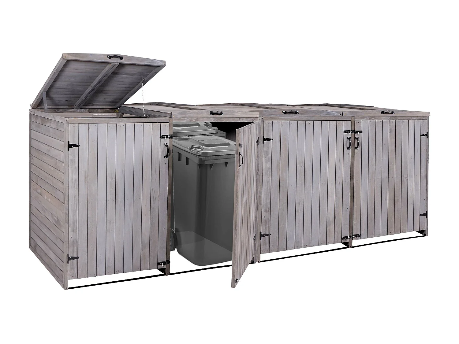 4er-/8er-Mülltonnenverkleidung MCW-H74, Anthrazit-grau