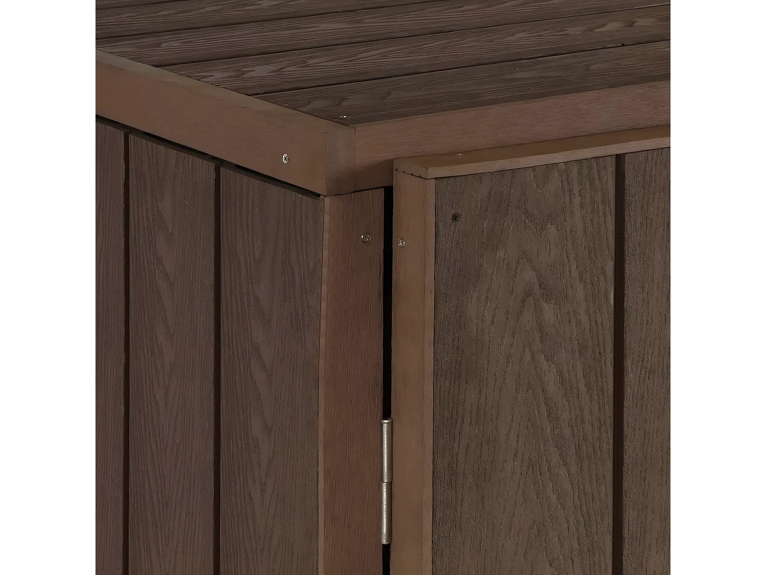 Modulo aggiuntivo per copribidoni box spazzatura rifiuti MCW-J28 Premium XL 105x79x117cm acciaio WPC marrone