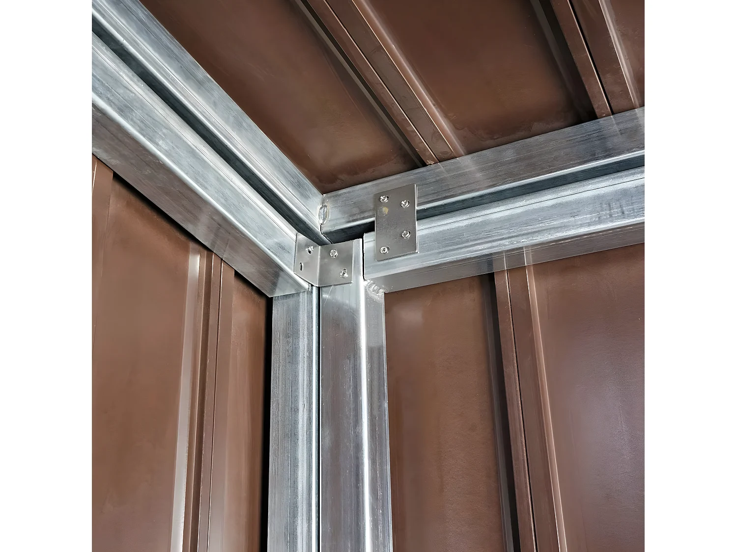 Modulo aggiuntivo per copribidoni box spazzatura rifiuti MCW-J28 Premium XL 105x79x117cm acciaio WPC marrone