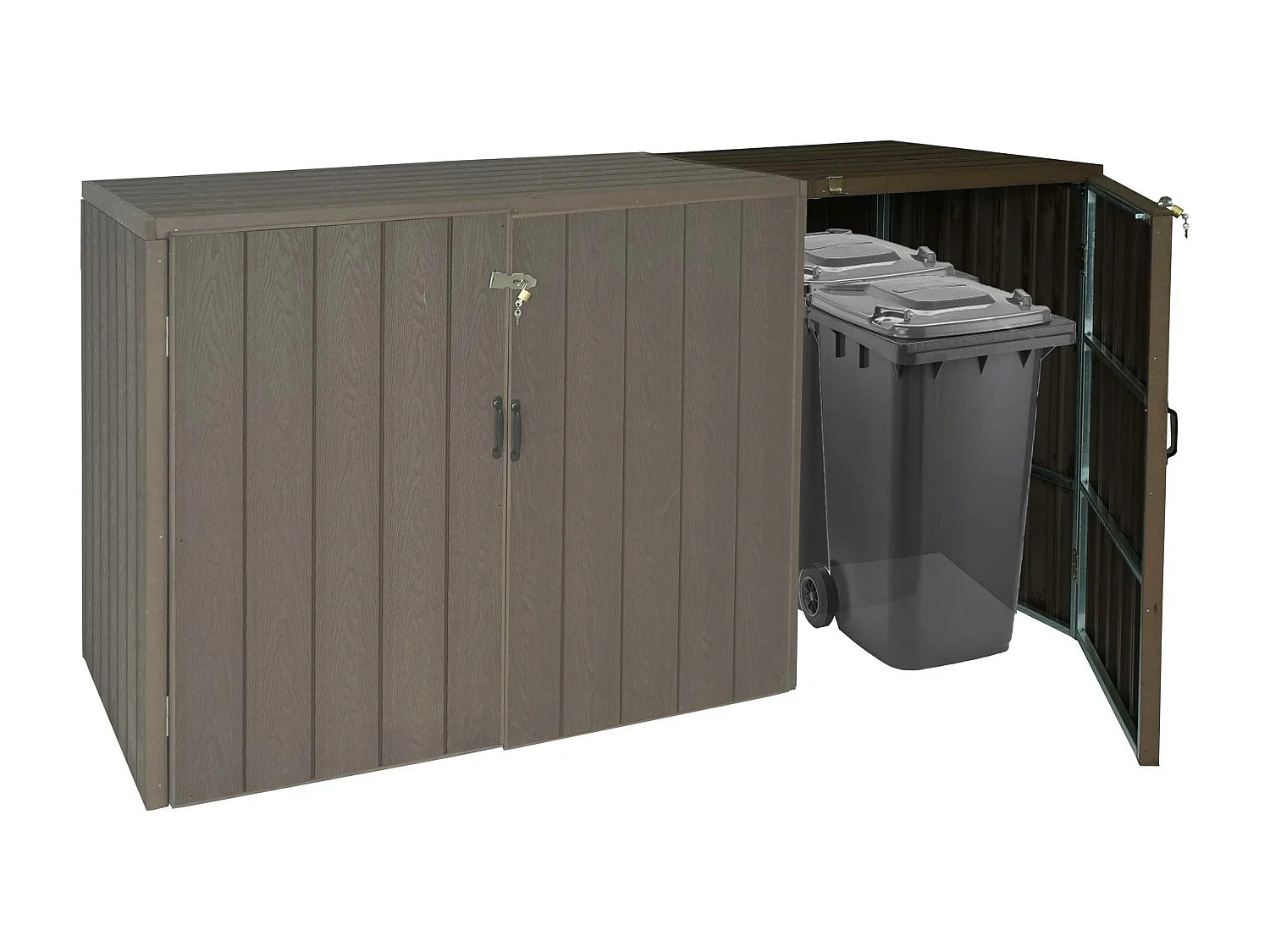 Mülltonnenbox Erweiterung MCW-J28, Braun
