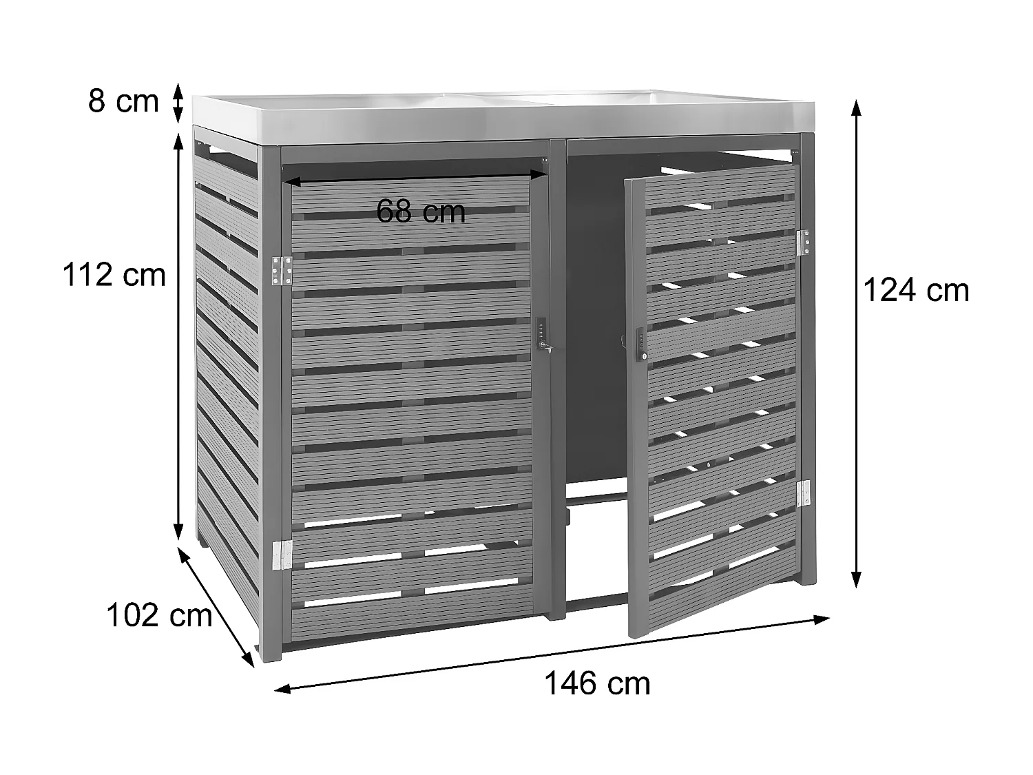 2-zits/4-zits vuilnisbakbekleding MCW-K14,  antraciet