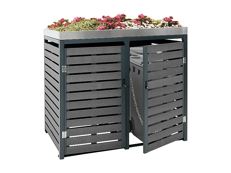 2-miejscowy/4-miejscowy kosz na śmieci MCW-K14,  antracyt