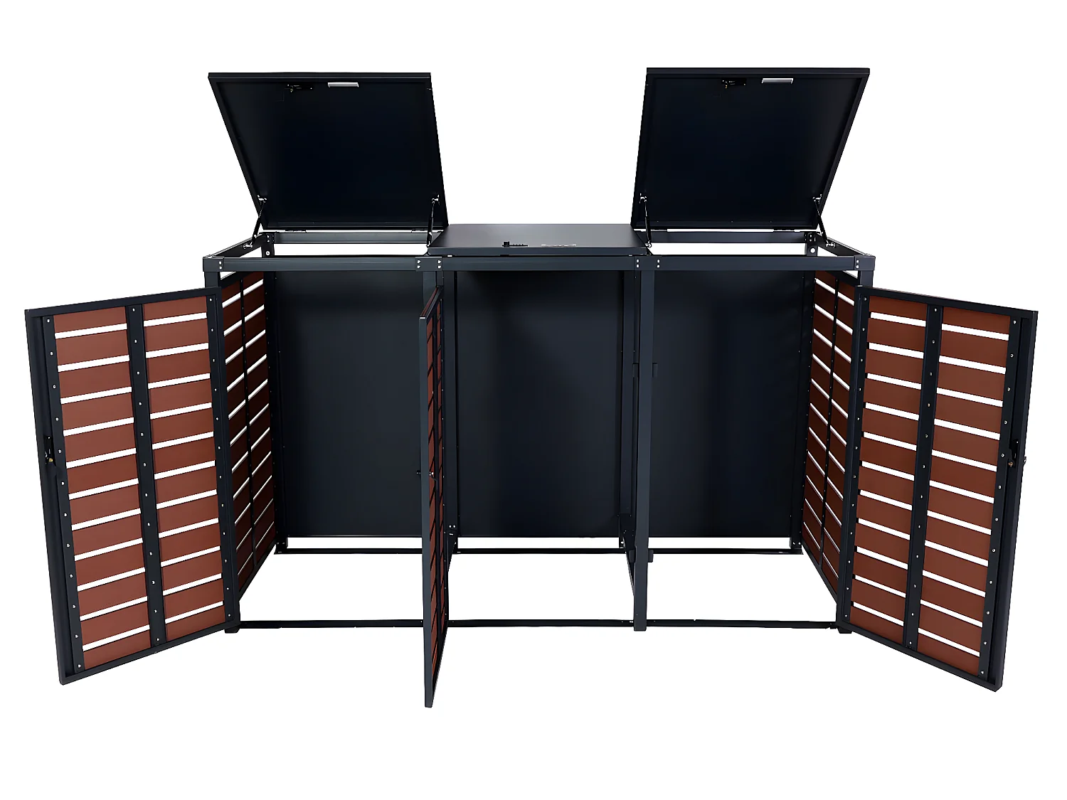 Bekleding voor 3 vuilnisbakken MCW-K14,  walnoot hout look