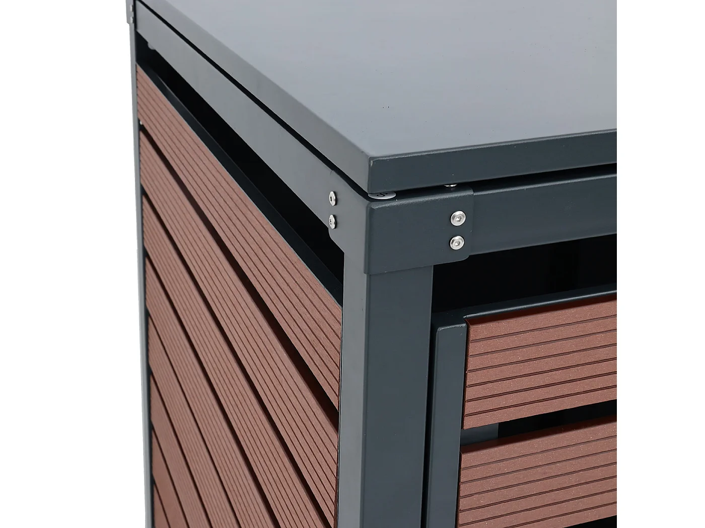 Bekleding voor 3 vuilnisbakken MCW-K14,  walnoot hout look