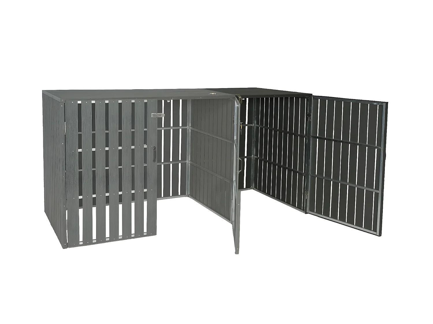 Modulo aggiuntivo per copribidoni box spazzatura rifiuti MCW-J28 XL 100x76x115cm acciaio WPC antracite