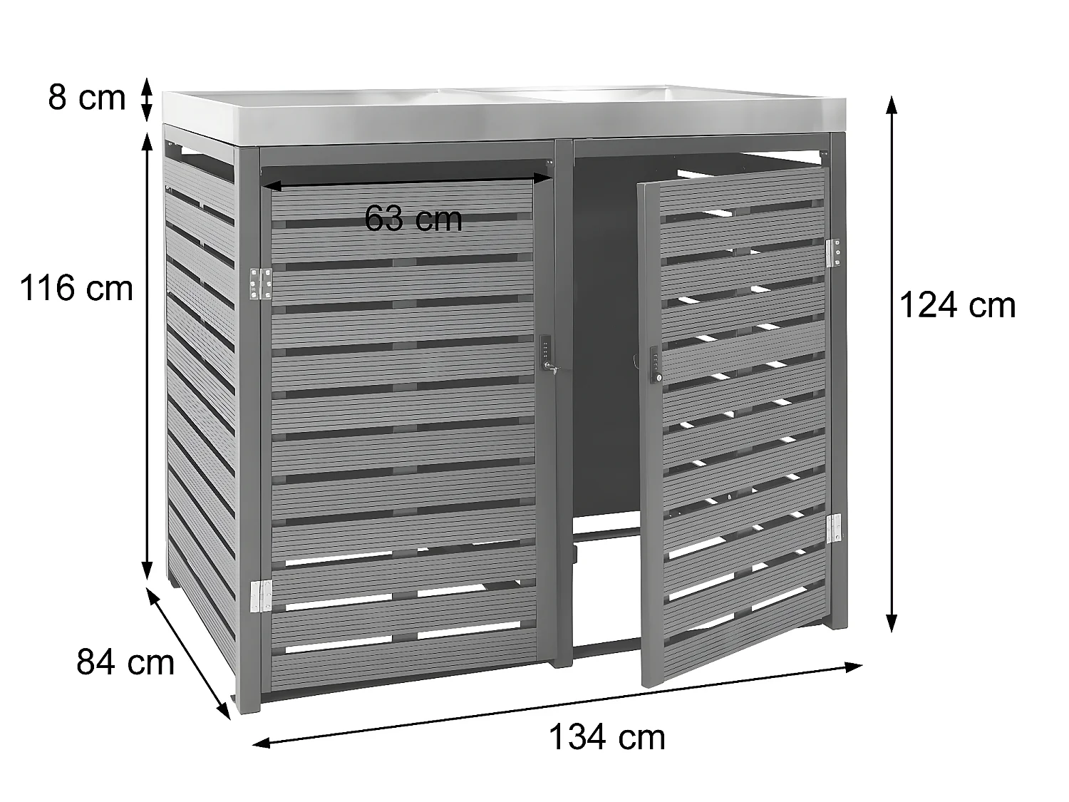 2er Mülltonnenverkleidung MCW-K14, Anthrazit
