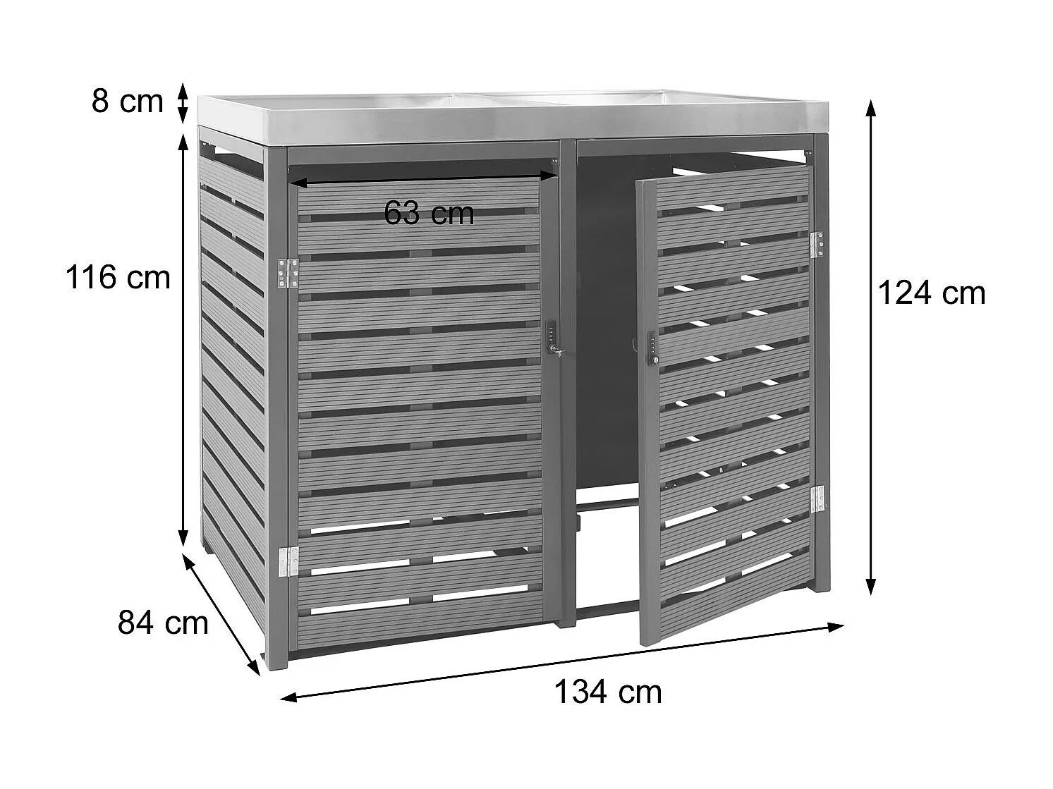 Mülltonnenverkleidung MCW-K14, Anthrazit