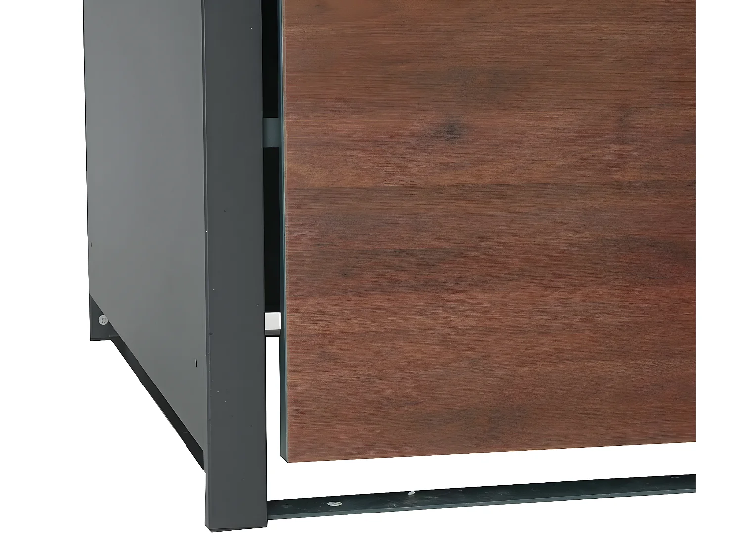 Set 4x copribidoni box spazzatura rifiuti MCW-J82 80x264x117cm acciaio inox antracite ciliegio