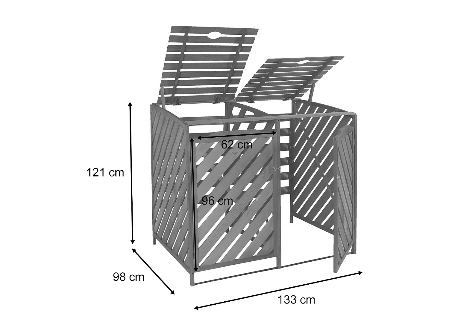 2er/4er Mülltonnenverkleidung MCW-J44, Braun