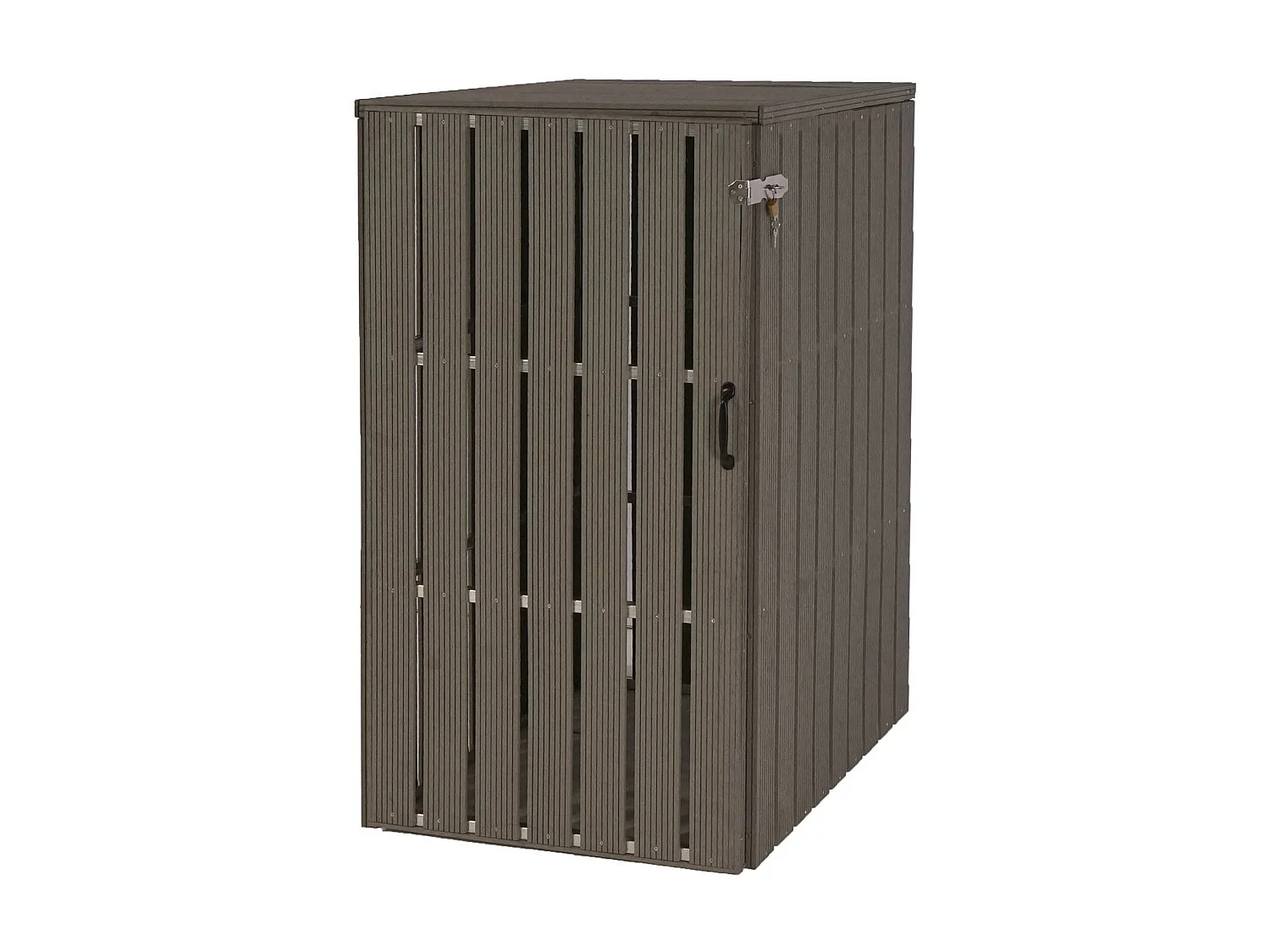 Copribidone box spazzatura rifiuti MCW-J28 82x66x116cm acciaio WPC grigio