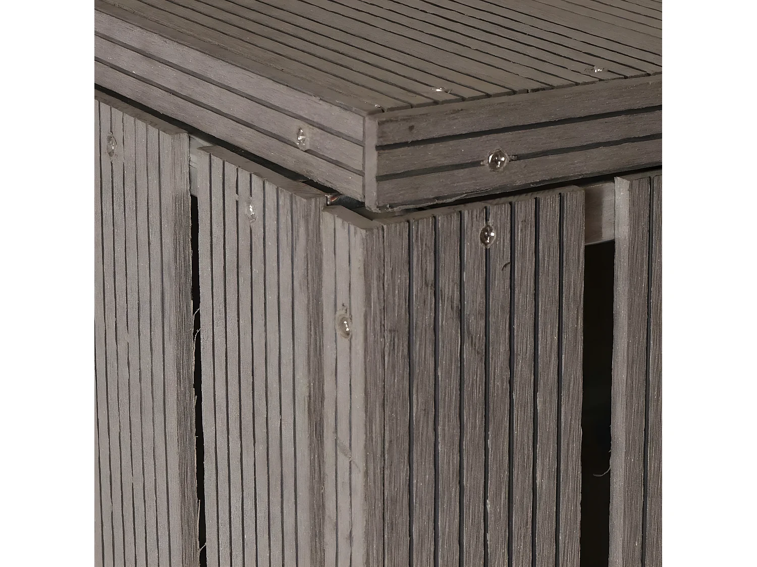 Copribidone box spazzatura rifiuti MCW-J28 82x66x116cm acciaio WPC grigio