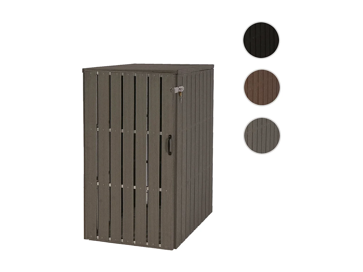 Copribidone box spazzatura rifiuti MCW-J28 82x66x116cm acciaio WPC grigio