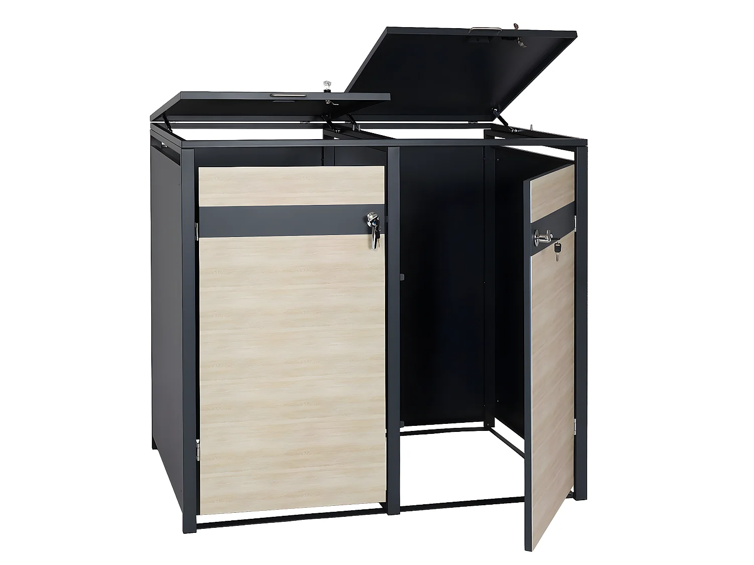 2-bins voering MCW-J82,  beukenhout look lichtbruin