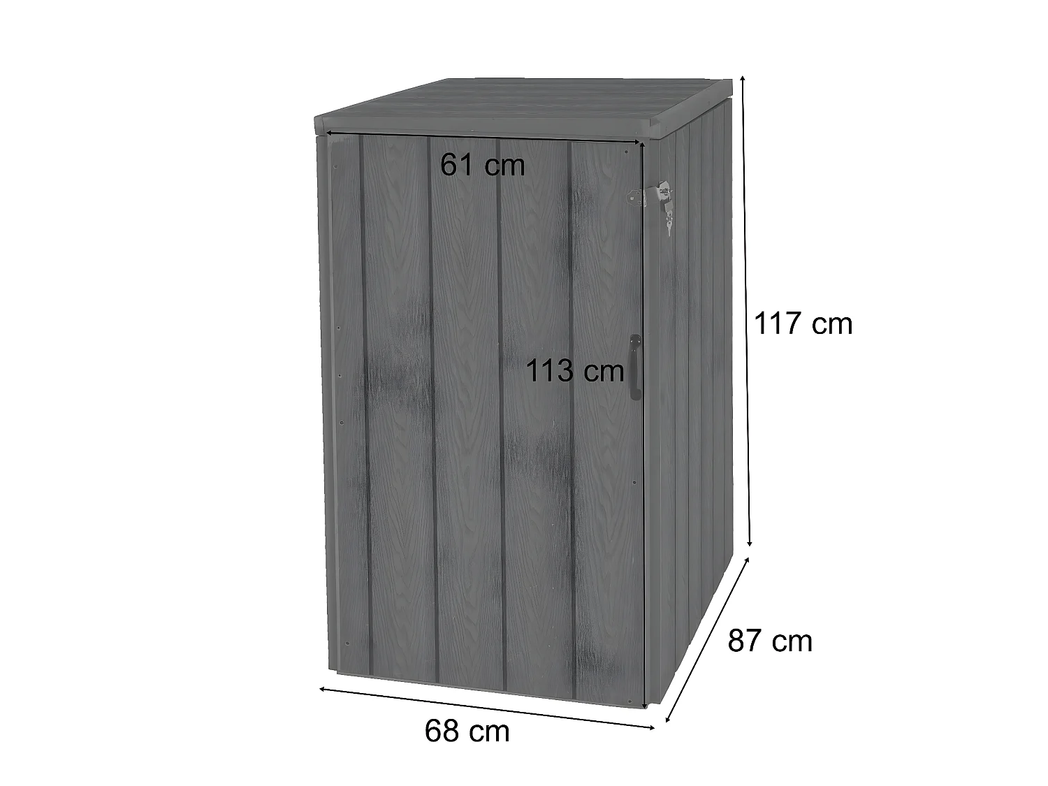 1er WPC-Mülltonnenverkleidung MCW-J28, Grau