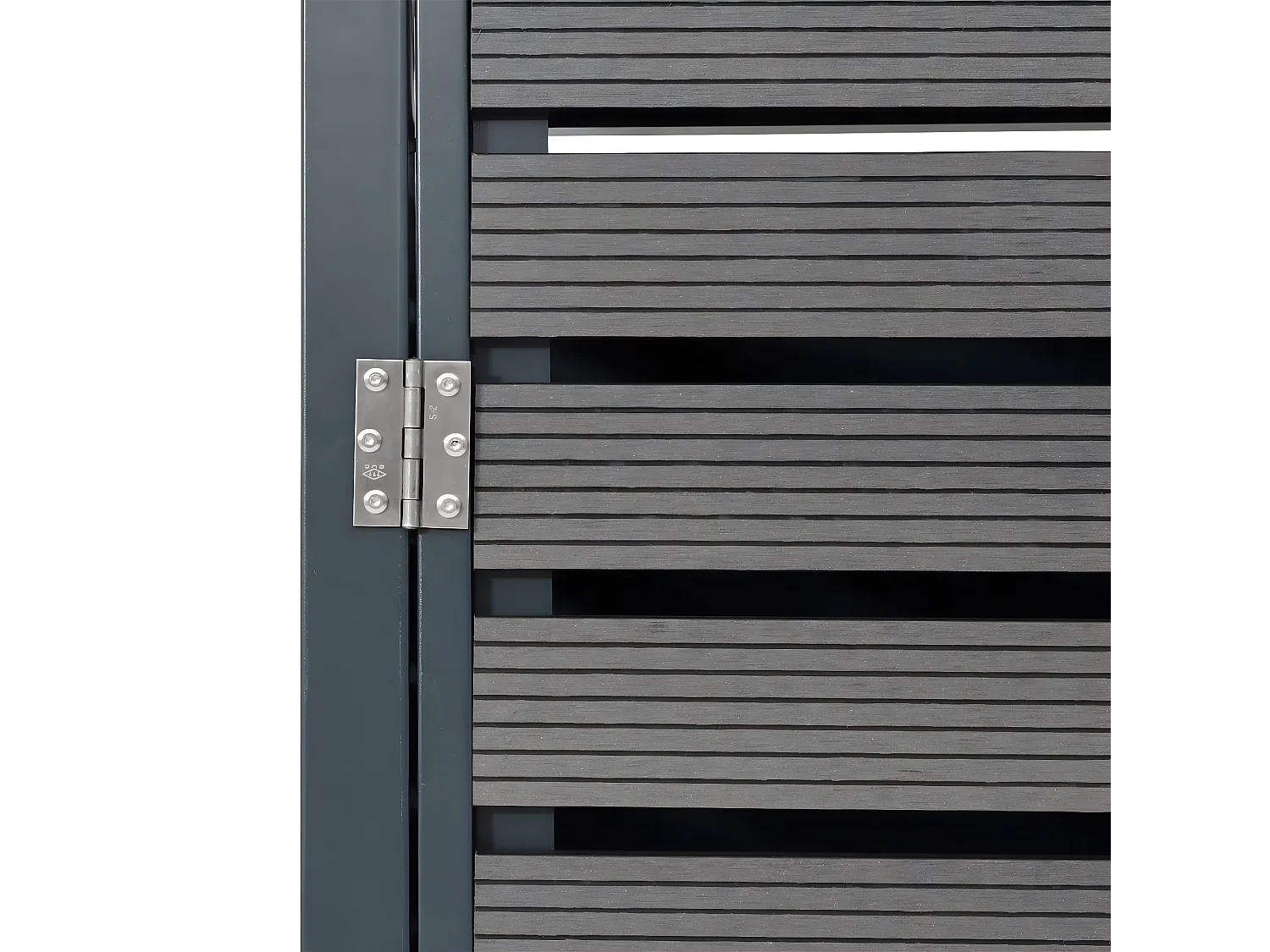 3x copribidoni box spazzatura rifiuti con fioriera MCW-K14 84x200x124cm metallo WPC antracite