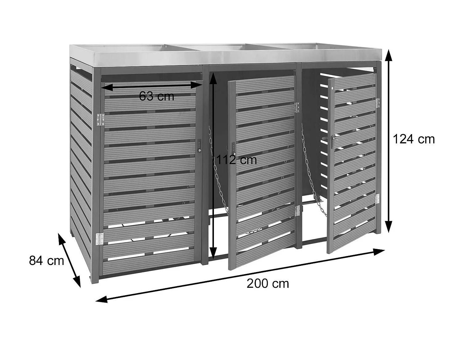 3-pojemnikowa wkładka MCW-K14,  antracyt