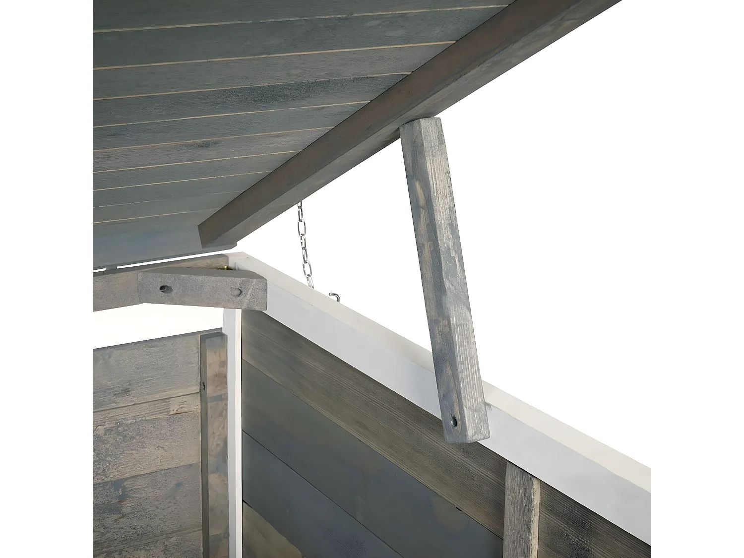 2x copribidoni box spazzatura rifiuti MCW-H74 98x158x126cm legno abete grigio bianco