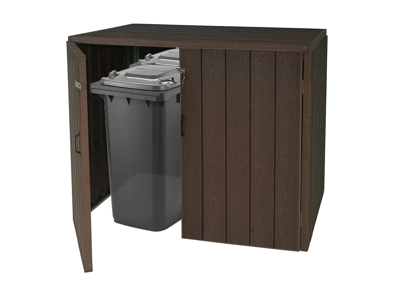 2-/4 WPC vuilnisbakbekleding MCW-J28,  bruin