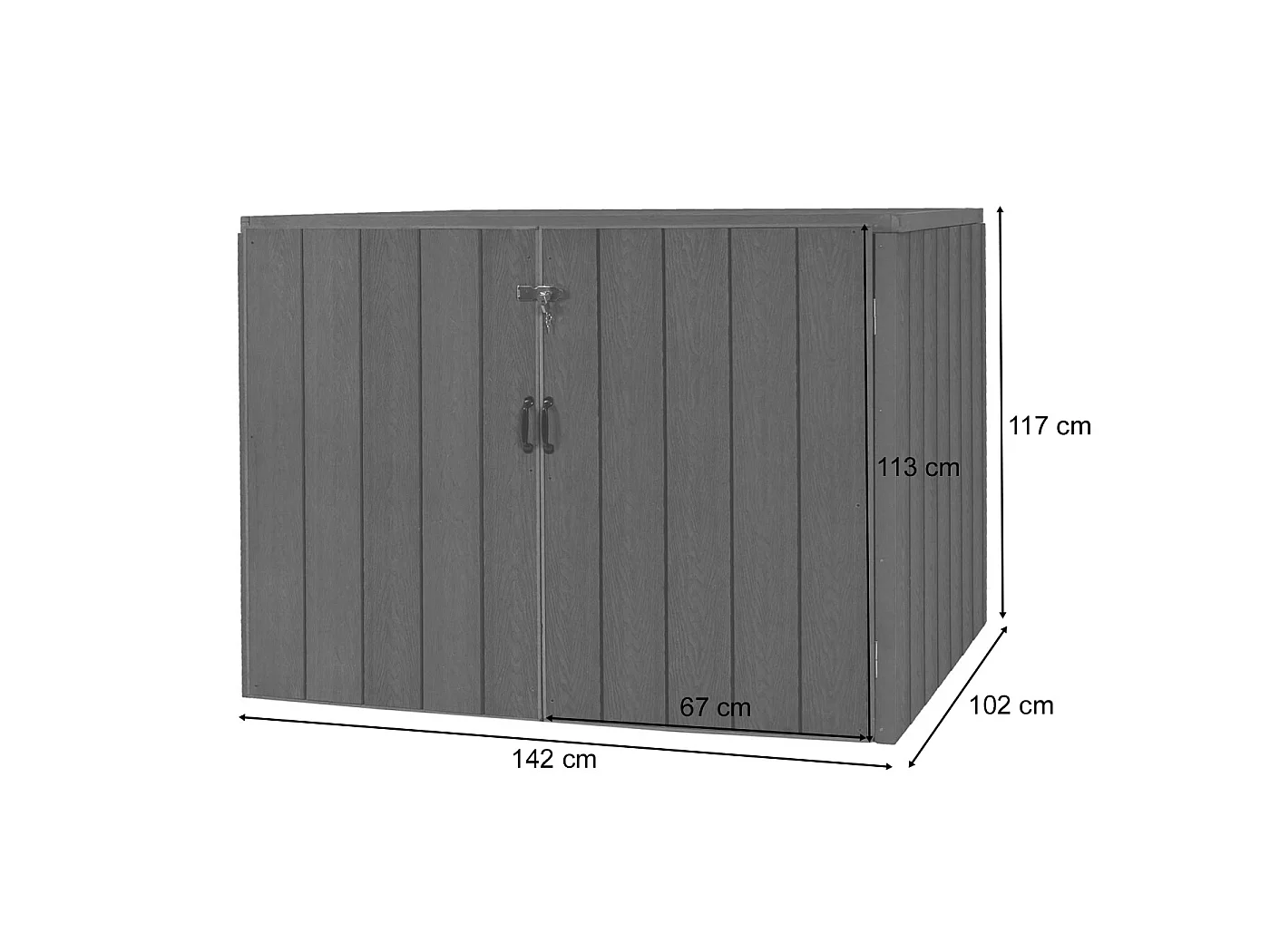 2-/4 WPC vuilnisbakbekleding MCW-J28,  bruin