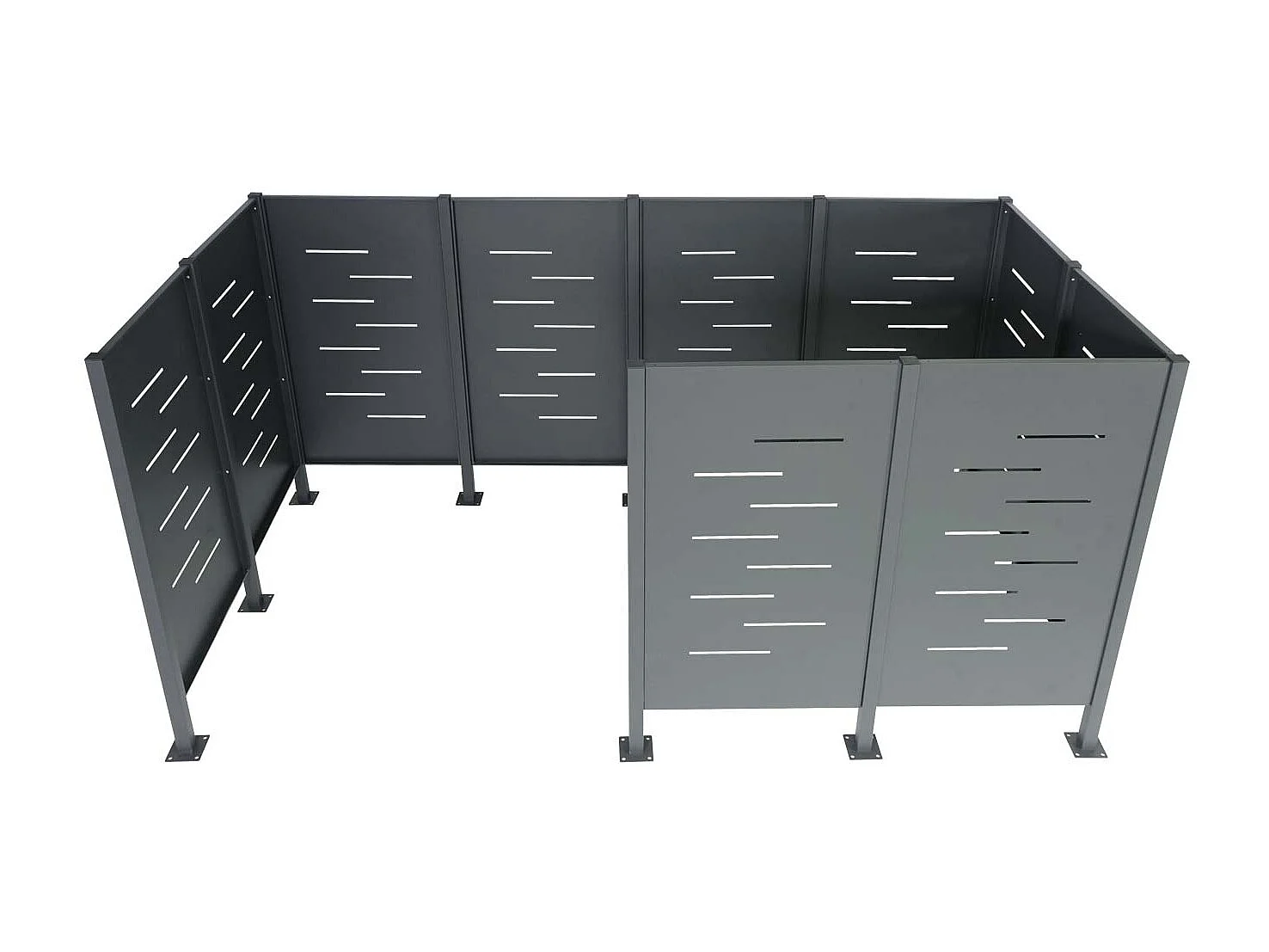 MCW-J55 Metal Rubbish Bin Fence,  anthracite