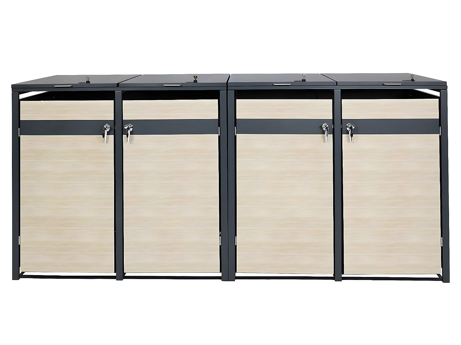 4-bin voering MCW-J82,  beukenhout look lichtbruin