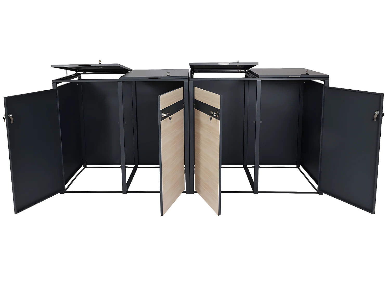 4-pojemnikowa wkładka MCW-J82,  wygląd drewna bukowego, jasnobrązowy